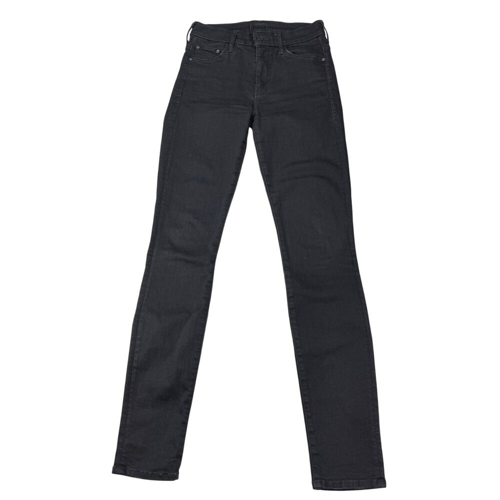 MOTHER High Waist Looker Jean In Not Guilty Black Size 24 Made In USA - Picture 2 of 9